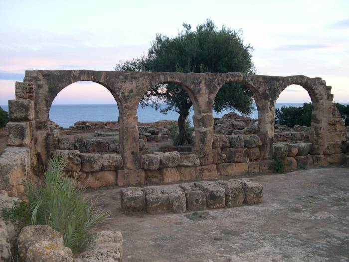Ruines. Avant le lever du soleil