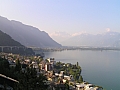 Montreux et le lac Lman depuis la monte vers le col de Jaman